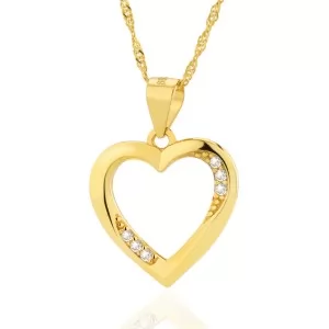 pozłacany łańcuszek i naszyjnik serce złote na prezent dla kobiety
