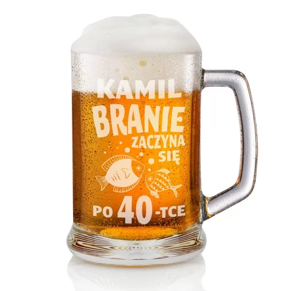 Grawerowany kufel na piwo na 40 urodziny - Branie