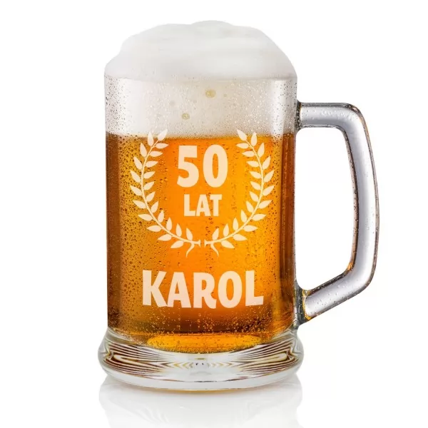 Spersonalizowany kufel do piwa na prezent z okazji 50 urodzin