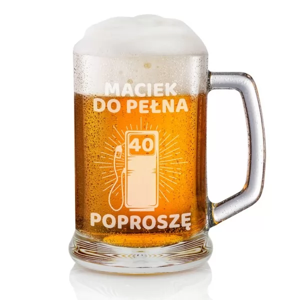 Kufel do piwa z personalizacją na 40 urodziny - Do pełna