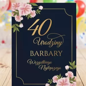 kartka z życzeniami na 40 urodziny dla kobiety