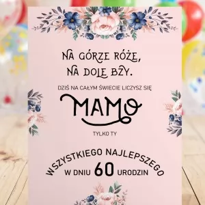 kartka z życzeniami na 60 urodziny mamy