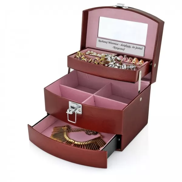 Kuferek na biżuterię z grawerem na upominek urodzinowy - Dla Ciebie