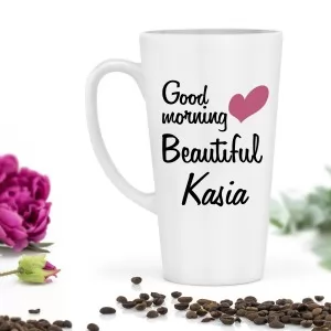 Kubek Latte z imieniem - Good morning Beautiful 