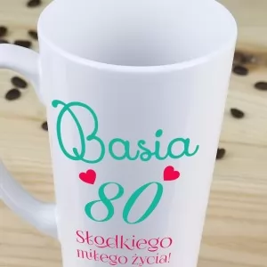 kubek latte - prezent na 80-te urodziny