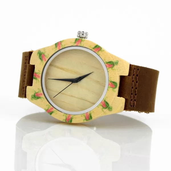Prezent dla Niej - zegarek damski drewniany + Twoja dedykacja