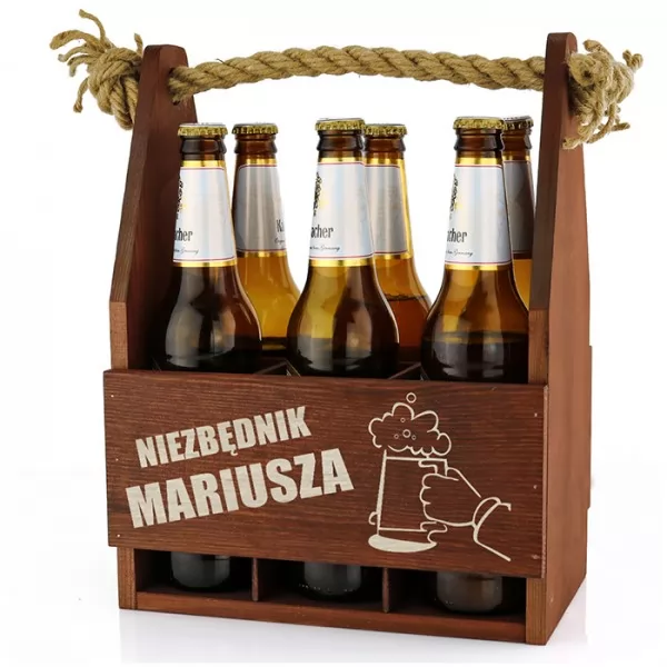 Personalizowana skrzynka na piwo Niezbędnik na prezent urodzinowy