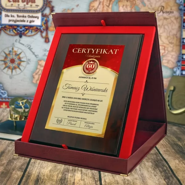 Certyfikat z dedykacją - 60 urodziny