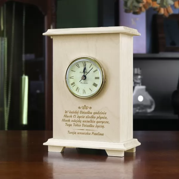 Zegar szafkowy na upominek urodzinowy dla dziadka 