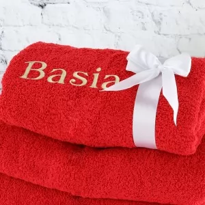 haft imienia na ręczniku na prezent dla żony
