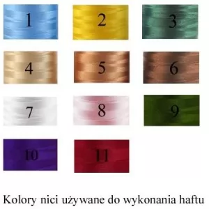 wzornik kolorów nici używanych do haftu